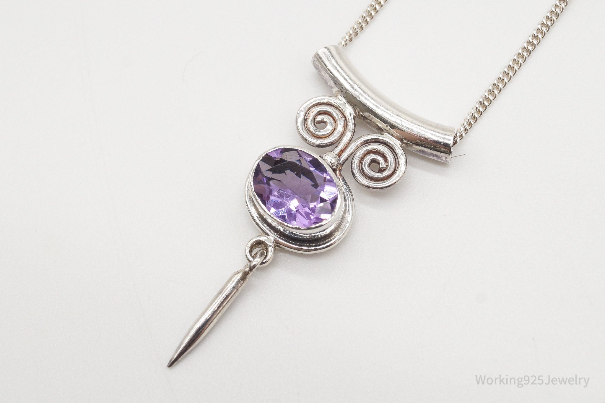 Vintage Designer Sajen Amethyst Sterling Silver Necklace | Jewelry > Necklaces > Pendants | Wiccan Center