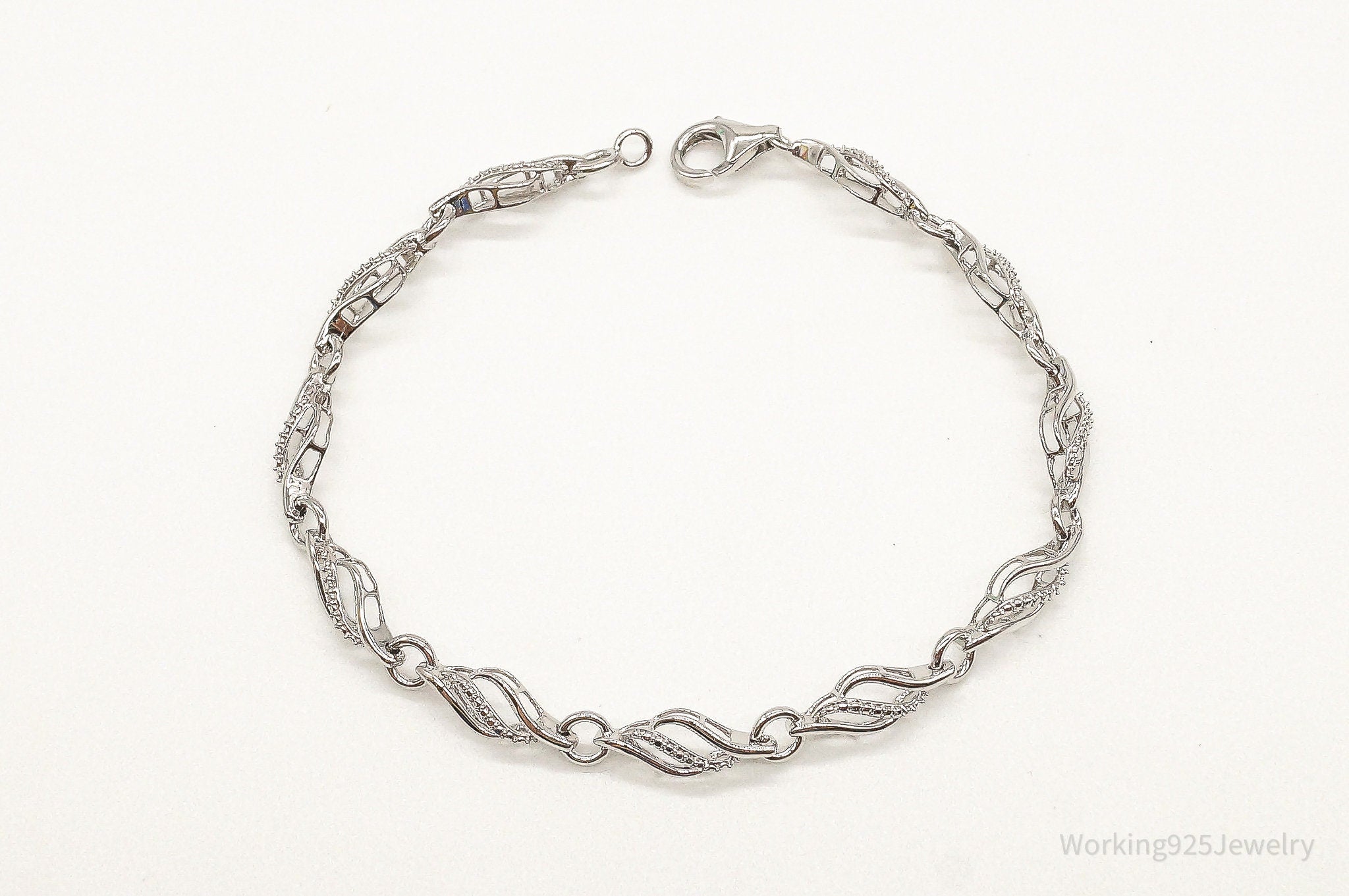 Designer JWBR Single Diamond Linked Sterling Silver Bracelet | Jewelry > Bracelets | Wiccan Center