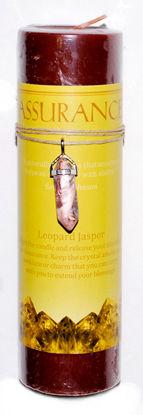 Assurance Pillar w/Leopard Jasp | Candle | Wiccan Center