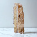 Calcite with Quartz Druse, Amethyst & Orange Iron-Oxide Veins