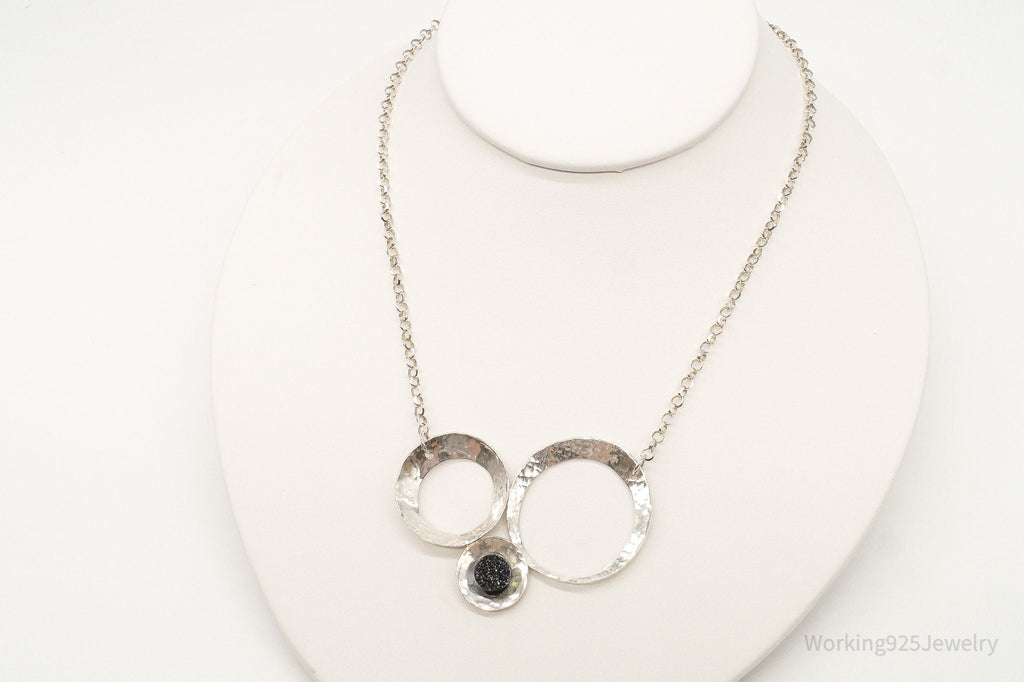Modernist Druzy Quartz Sterling Silver Necklace | Jewelry > Necklaces > Pendants | Wiccan Center