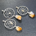 Dreamcatcher Pendant (Citrine Crystal)(Silver Plated) Gemstone Jewelry Necklace Supply | Craft Supplies & Tools > Beads, Gems & Cabochons > Charms & Pendants > Pendants | Wiccan Center