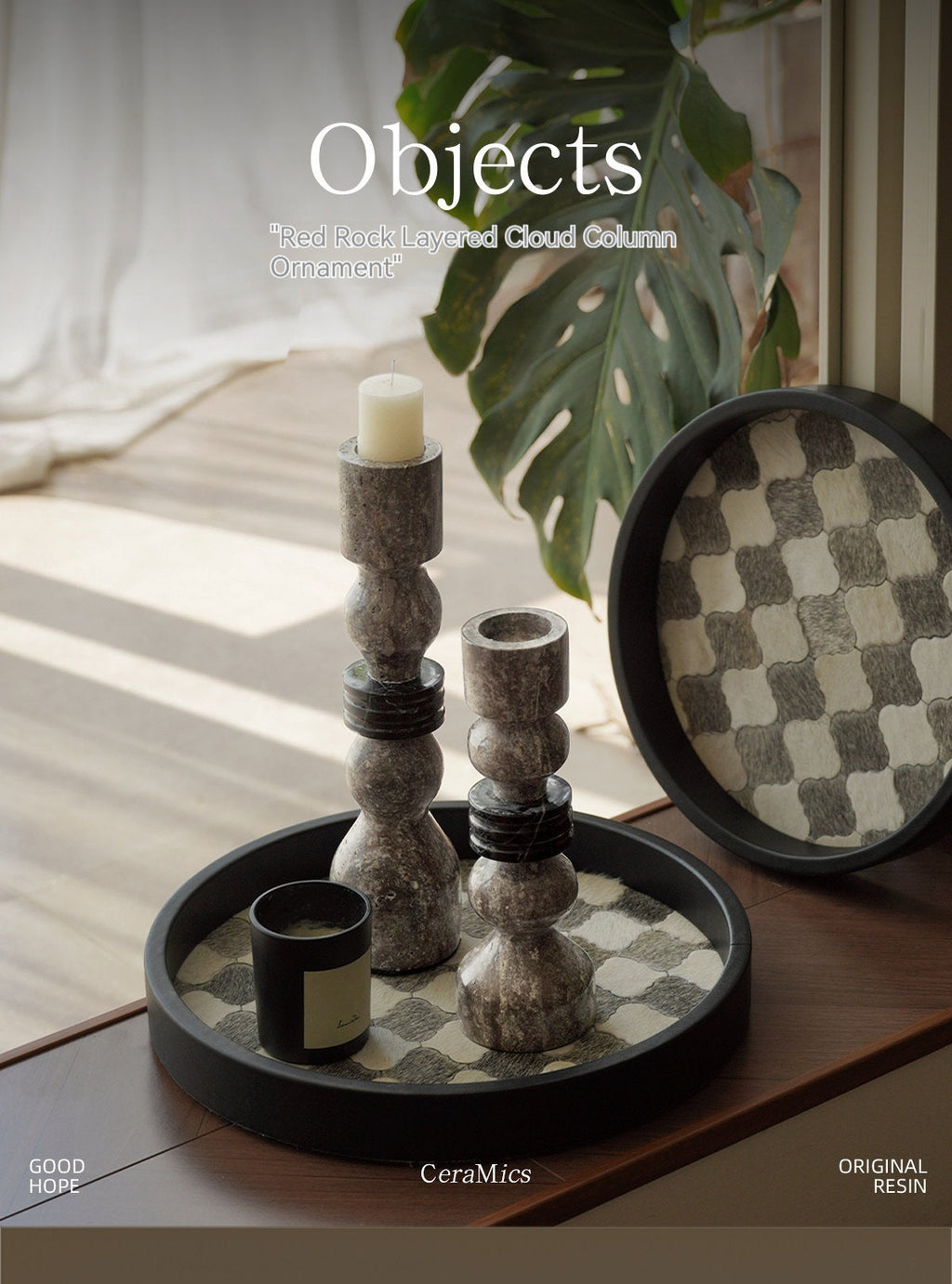 Modern Wabi-Sabi “Cave” Stone Candle Holder – Minimalist Decor Piece