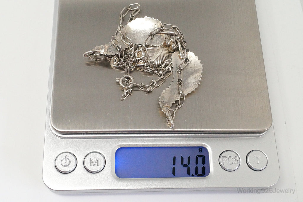 Vintage Native America F Handmade Feathers Design Sterling Silver Necklace | Jewelry > Necklaces > Pendants | Wiccan Center