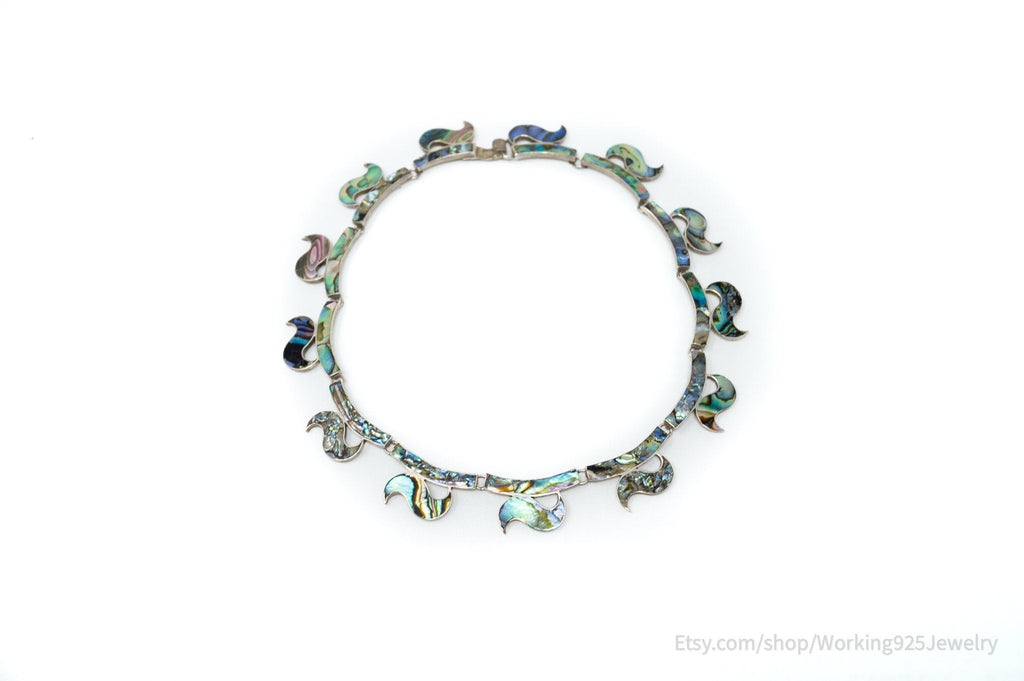 Vintage Designer JE Hecho En Mexico Abalone Shell Sterling Silver Necklace | Jewelry > Necklaces > Pendants | Wiccan Center