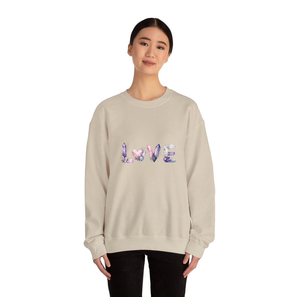 LOVE Crystal Letter Design | Sweatshirt | Wiccan Center