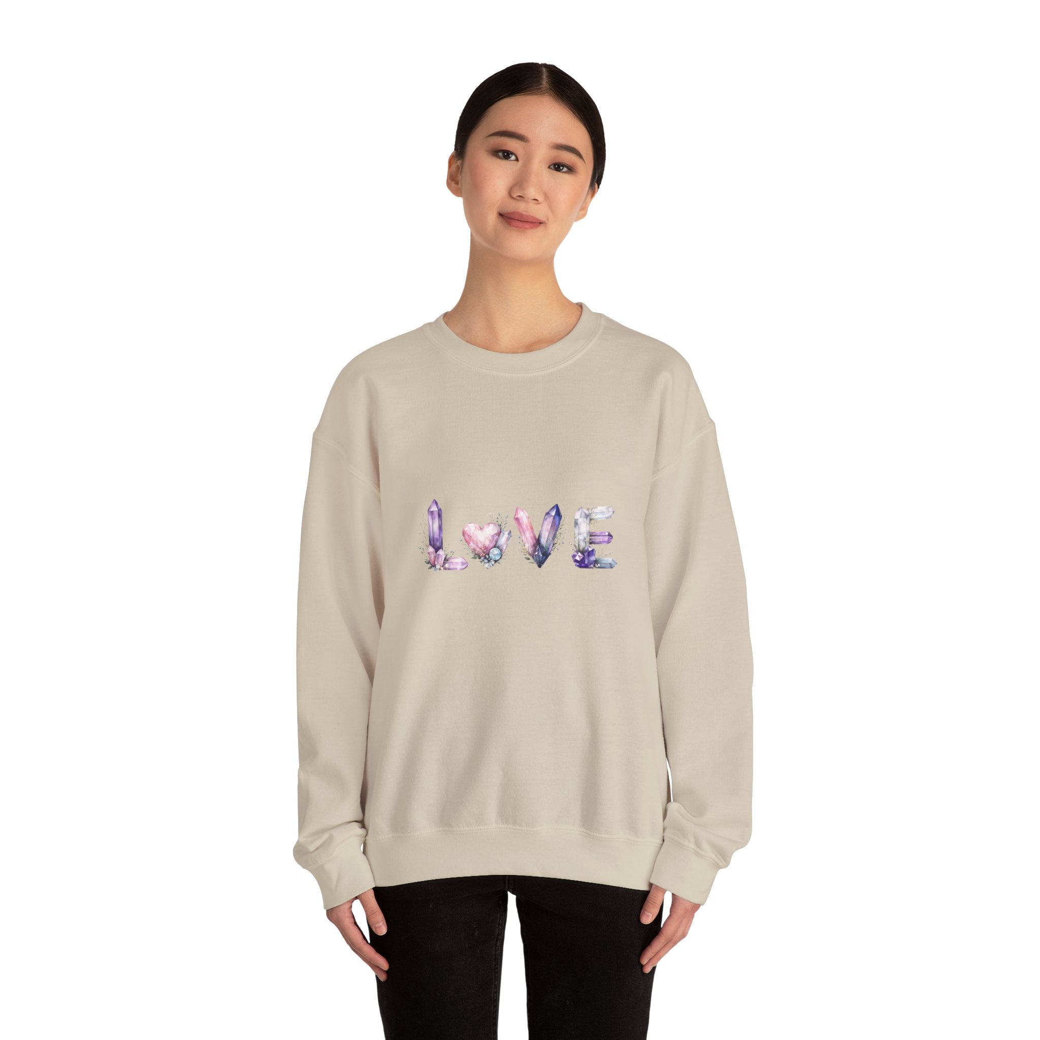 LOVE Crystal Letter Design | Sweatshirt | Wiccan Center