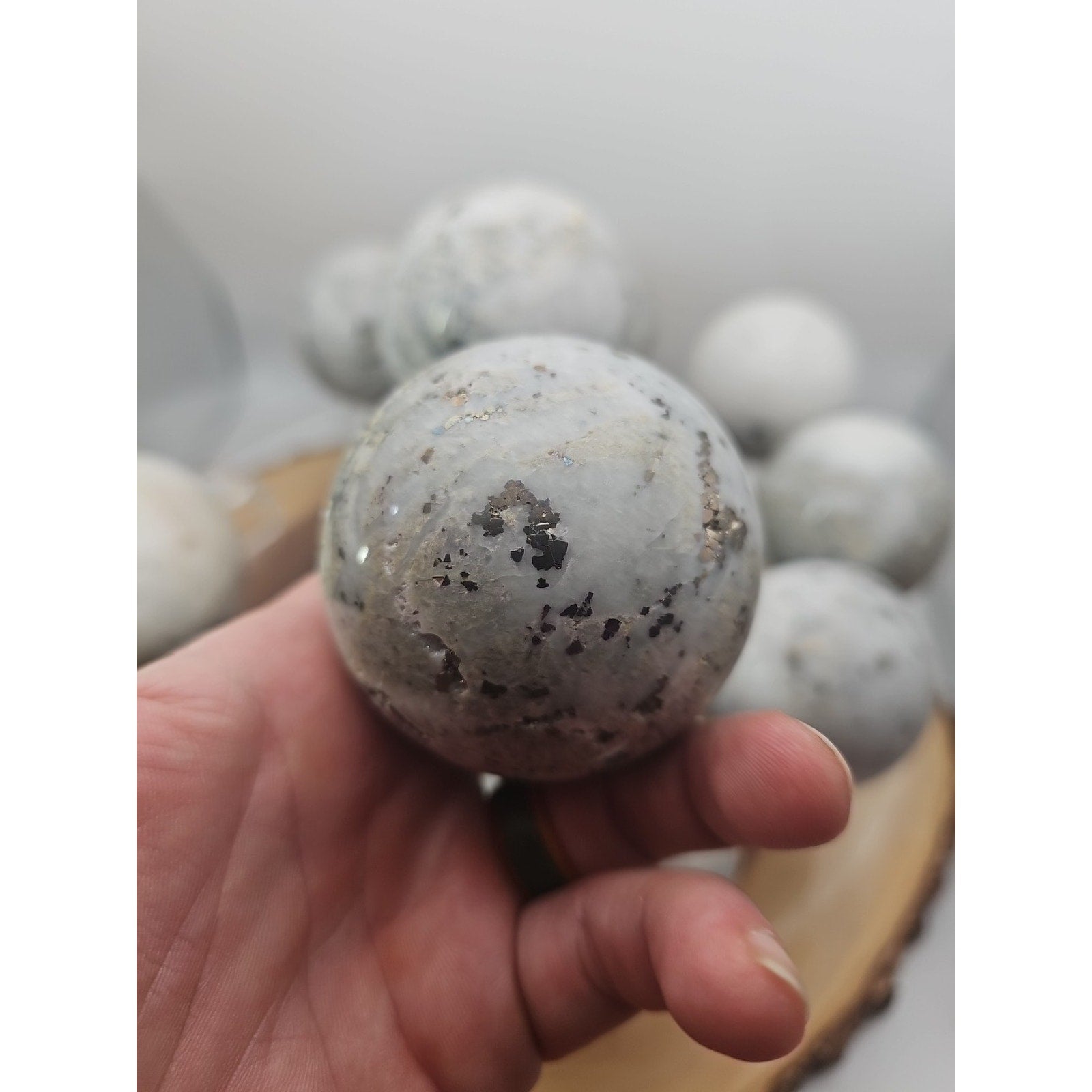 1 Each Natural Golden Pyrite & Jasper Crystal Sphere Ball Polished 55mm + | Crystal Spheres & Eggs | Wiccan Center