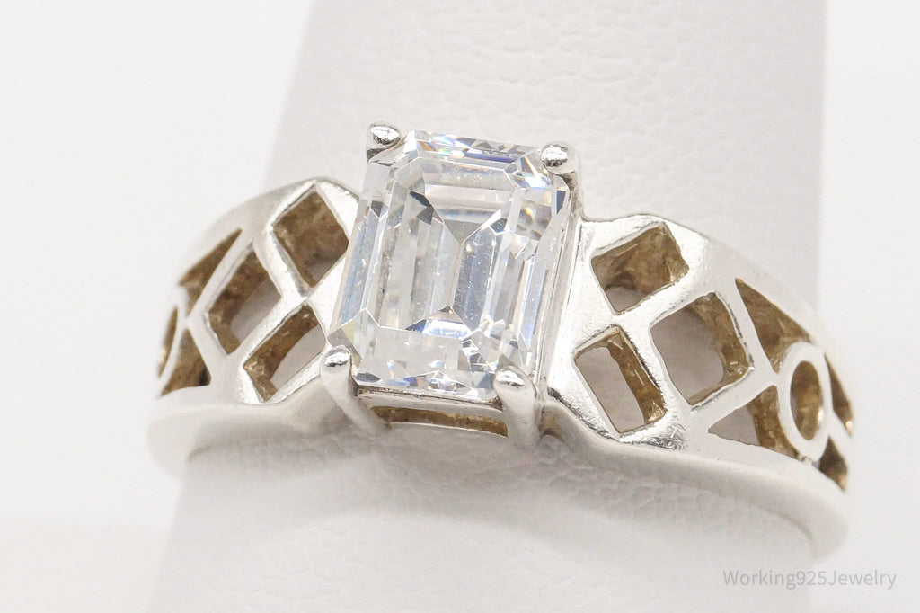Vintage Cubic Zirconia Sterling Silver Ring - Size 9.75 | Jewelry > Rings | Wiccan Center