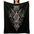 Viking Wolf Raven of Odin Geri Freki Huginn Muninn Norse Mythology  Gungnir Travel-friendly Throw Blanket