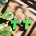 Green Aventurine Cross Earrings