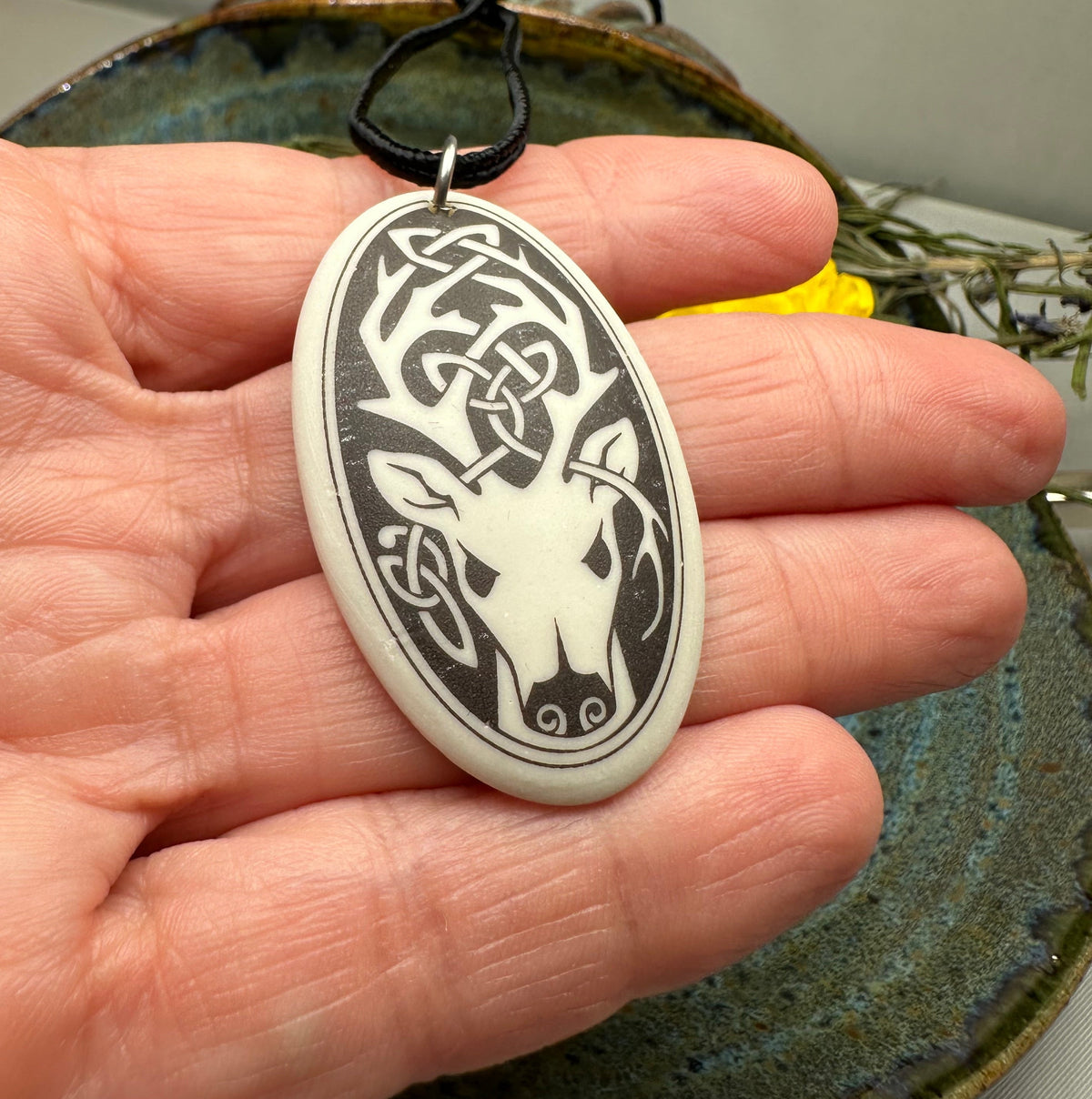 Highland Celtic Stag Necklace - Handmade in the U.S.A.