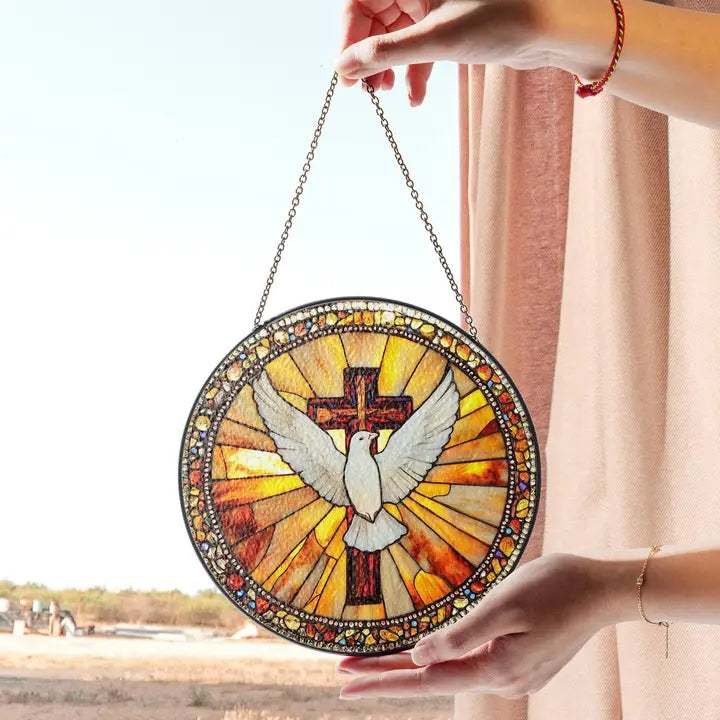 Peace Dove & Cross Suncatcher | Gifts | Wiccan Center