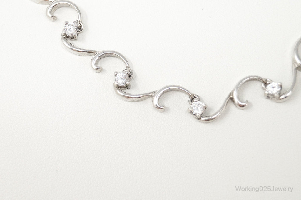 Art Deco Cubic Zirconia Sterling Silver Necklace | Jewelry > Necklaces > Pendants | Wiccan Center