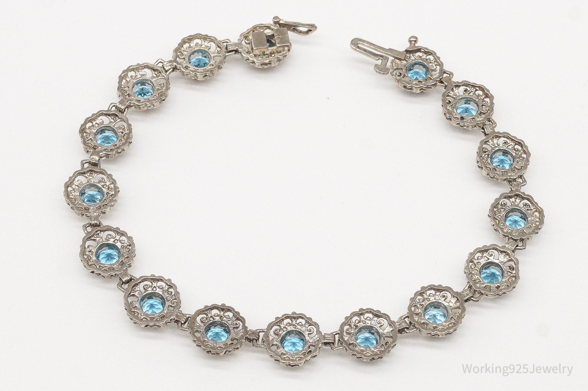 Vintage Blue Topaz Sterling Silver Bracelet | Jewelry > Bracelets | Wiccan Center