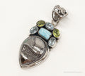 Vintage Multi Gemstone Sterling Silver Necklace Pendant | Jewelry > Necklaces > Pendants | Wiccan Center
