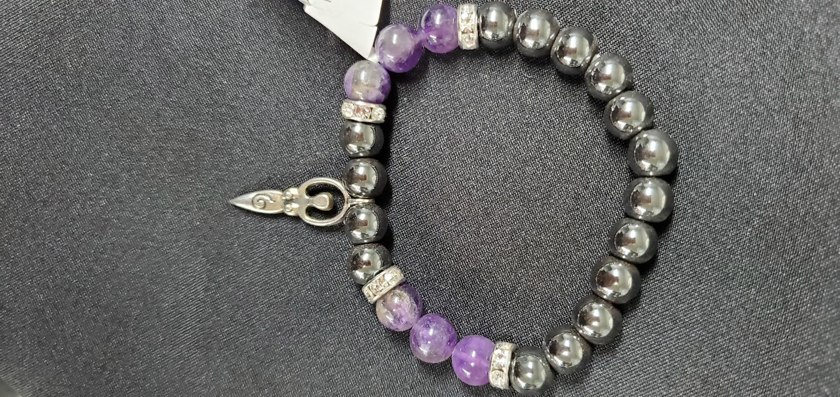 Hematite & Amethyst Goddess Bracelet | Jewelry-Bracelet | Wiccan Center