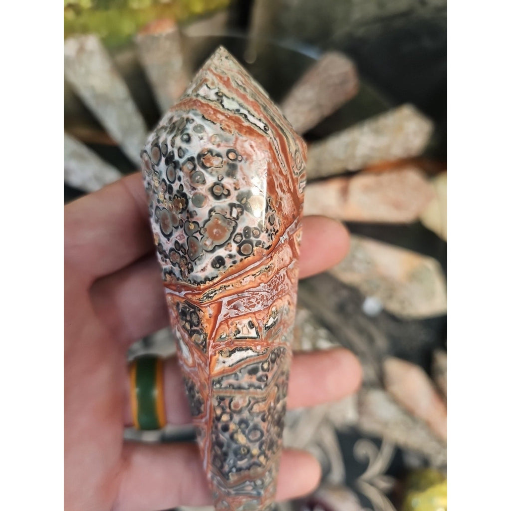 Natural Leopard Skin Jasper Crystal Scepter .30+ Avg 1 Each | Crystal Points & Towers | Wiccan Center