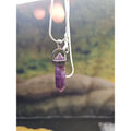 Amethyst Crystal Hexagon Pendant Necklace — 16in Silver Chain | CrystalCloud Company