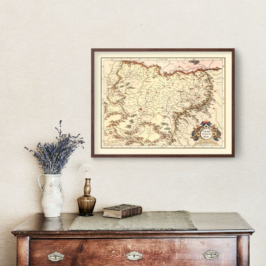 Vintage Map of Transylvania (Romania) 1623