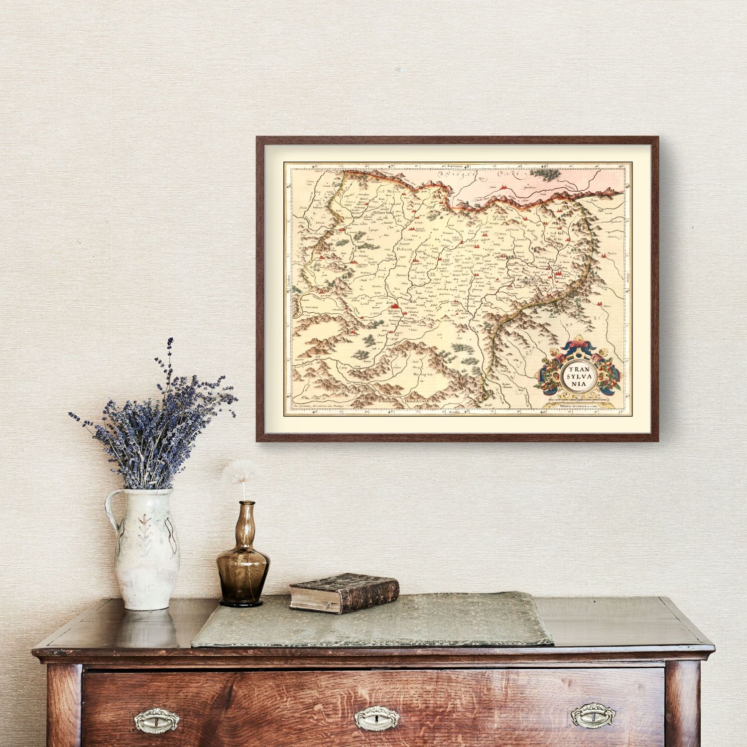 Vintage Map of Transylvania (Romania) 1623