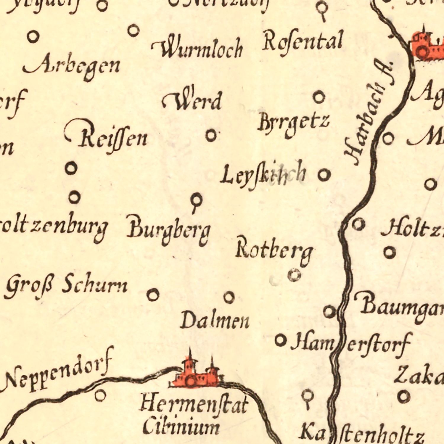 Vintage Map of Transylvania (Romania) 1623
