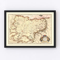 Vintage Map of Transylvania (Romania) 1623 | Horizontal | Wiccan Center