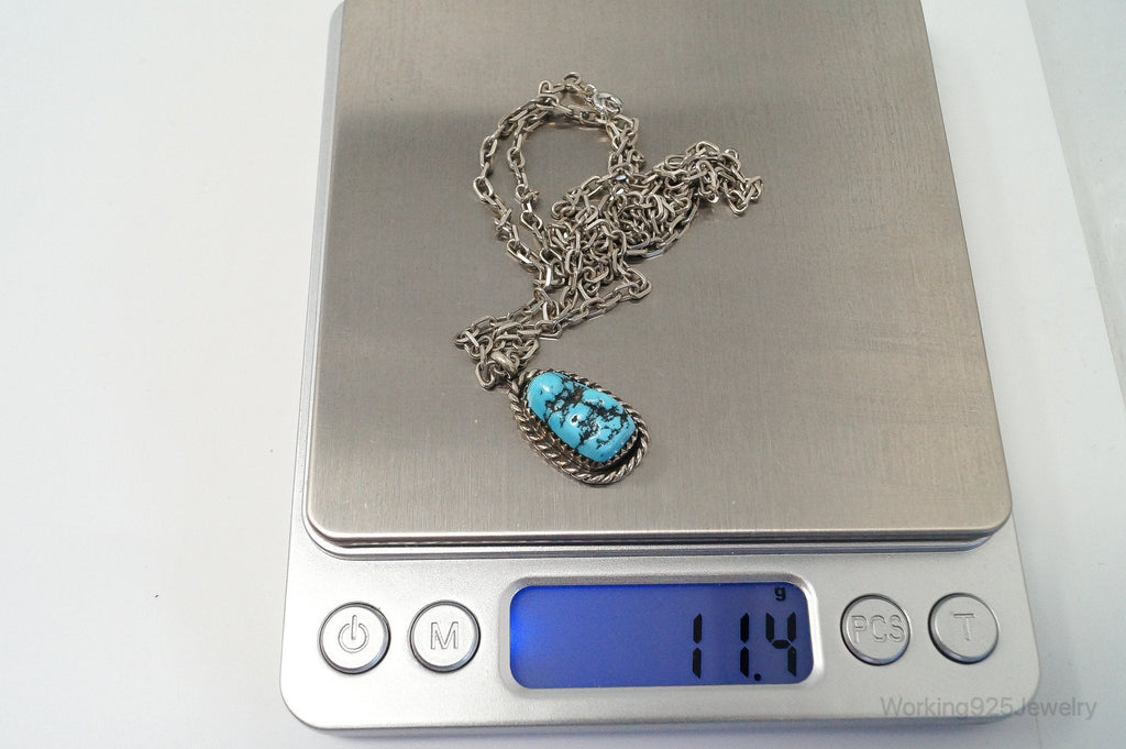 VTG Handmade Native American George Lee Turquoise Sterling Silver Necklace | Jewelry > Necklaces > Pendants | Wiccan Center