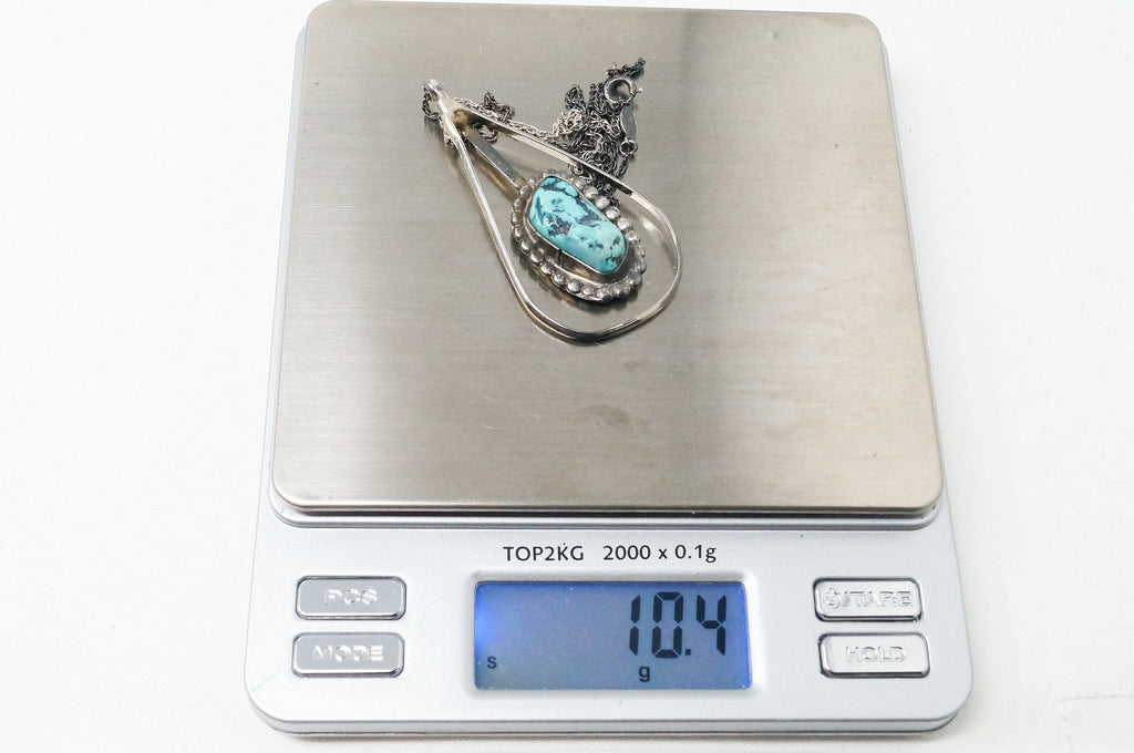 Vintage Native America Handmade Turquoise Sterling Silver Necklace | Jewelry > Necklaces > Pendants | Wiccan Center