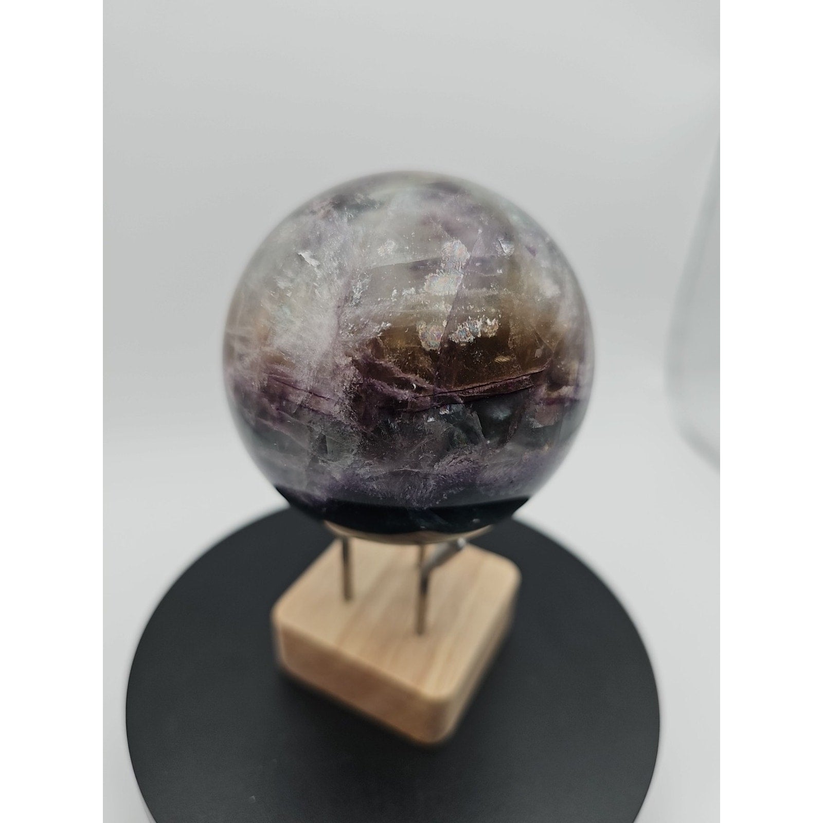 1.5LB Natural Colorful Fluorite Ball Quartz Crystal Energy Sphere crystal | Crystal Spheres & Eggs | Wiccan Center