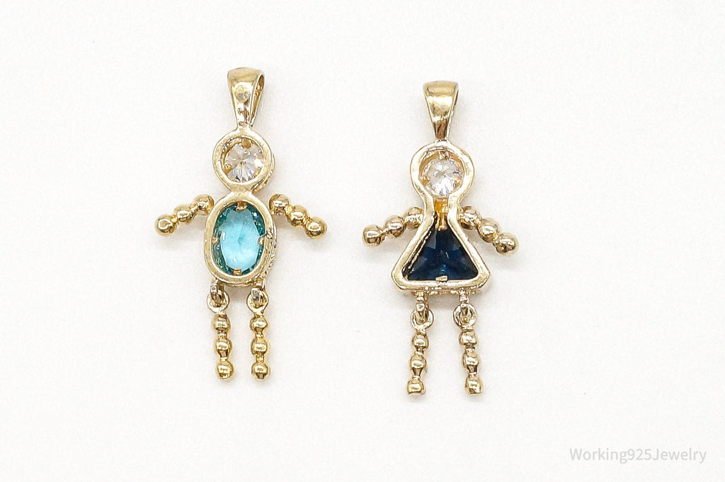 Gold Vermeil Cubic Zirconia Blue Topaz Sapphire Sterling Silver Pendants | Jewelry > Necklaces > Pendants | Wiccan Center