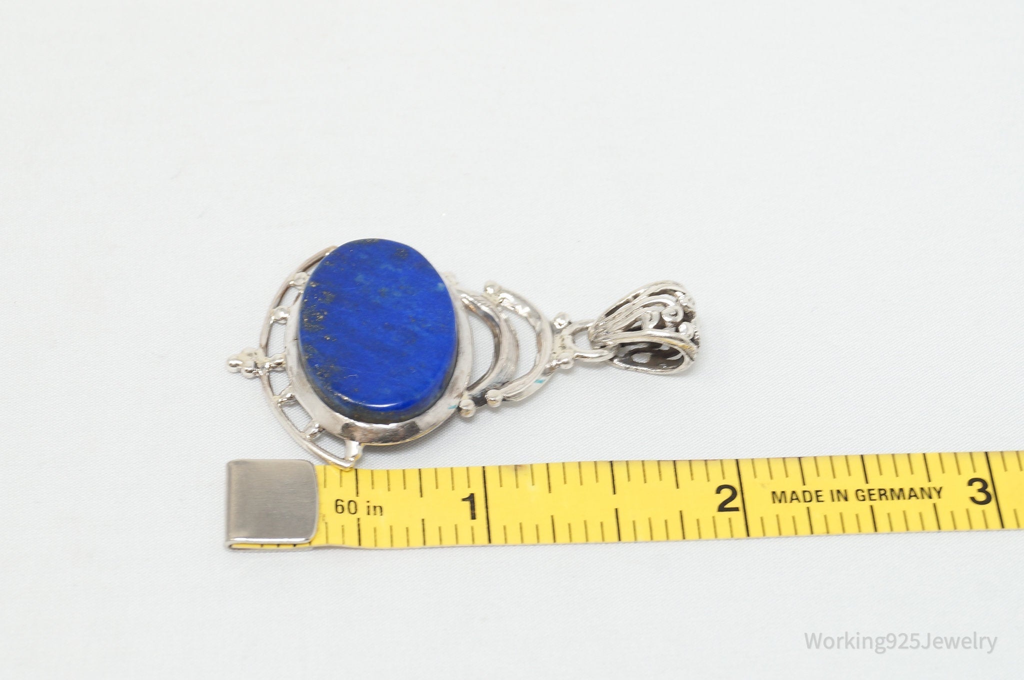 Vintage Art Deco Blue Lapis Lazuli Sterling Silver Necklace Pendant | Jewelry > Necklaces > Pendants | Wiccan Center
