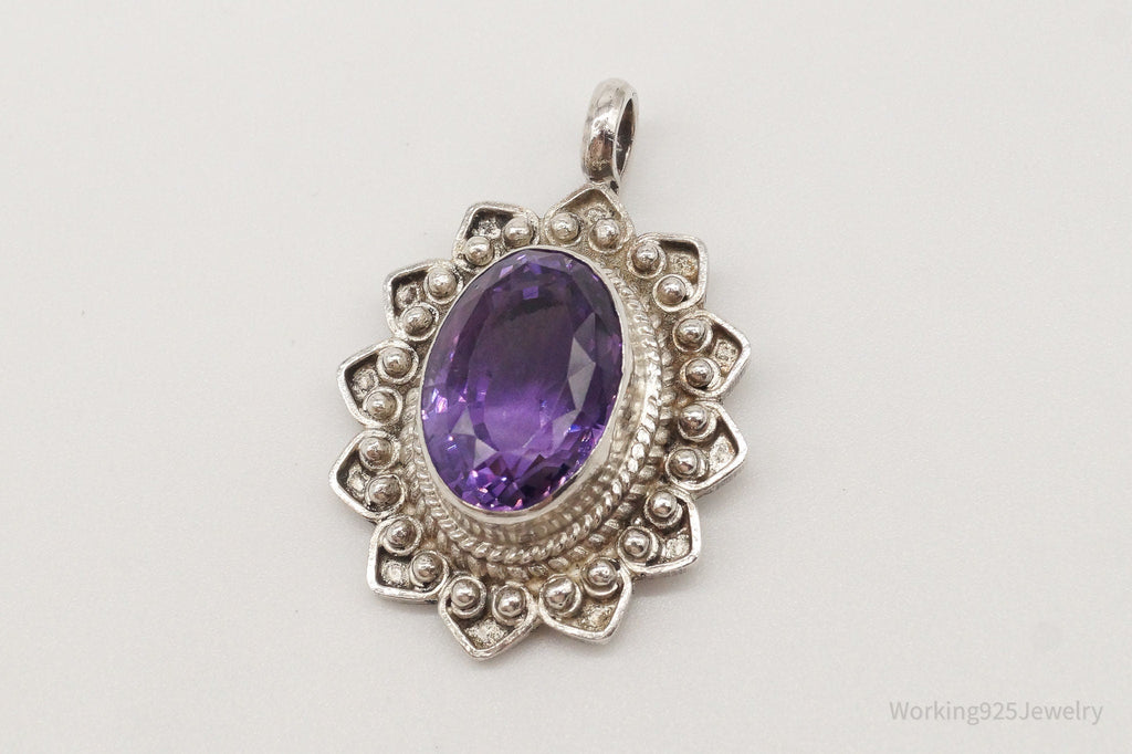 Vintage Large Amethyst Sterling Silver Pendant | Jewelry > Necklaces > Pendants | Wiccan Center