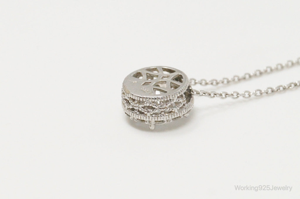 Vintage Large Cubic Zirconia Sterling Silver Necklace | Jewelry > Necklaces > Pendants | Wiccan Center