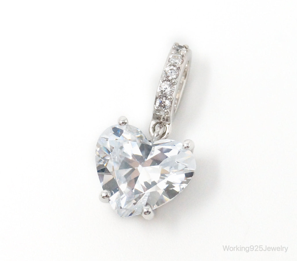 Vintage Heart Cubic Zirconia Sterling Silver Necklace Pendant | Jewelry > Necklaces > Pendants | Wiccan Center