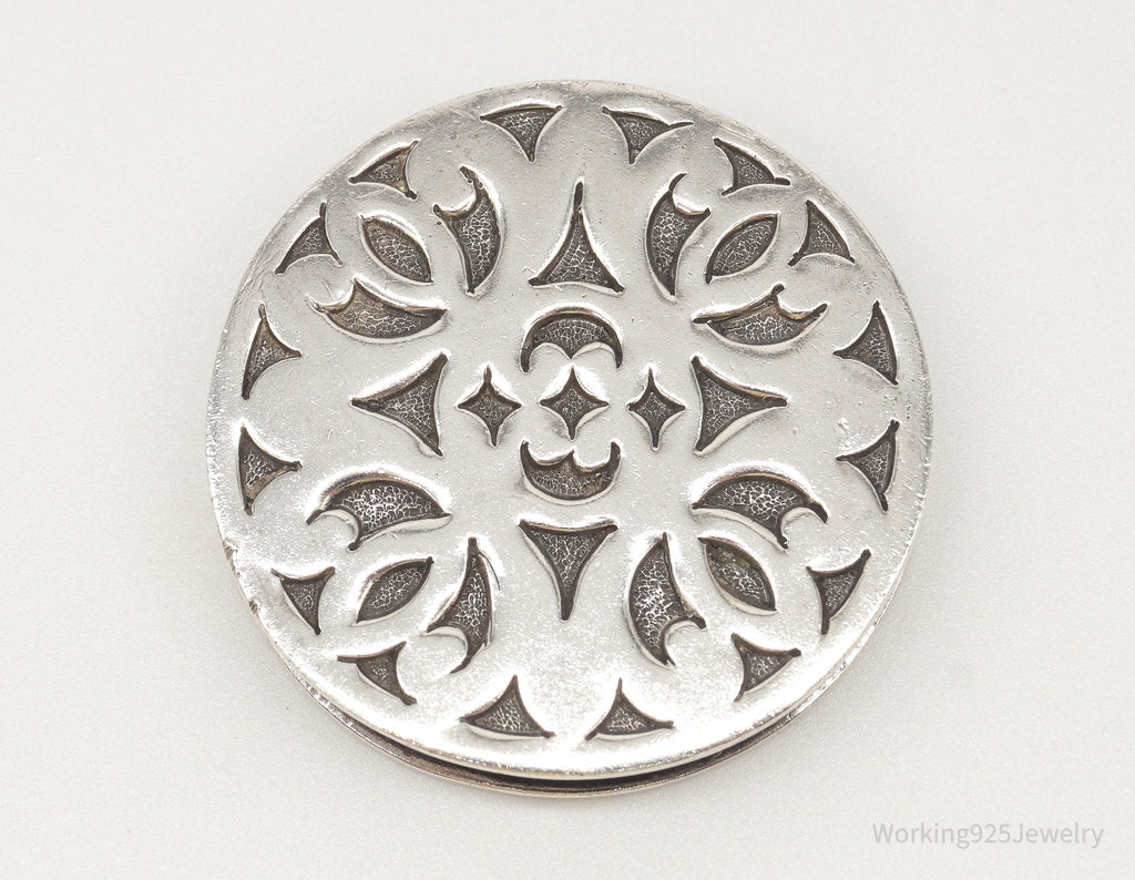 Vintage Indonesia Bali Sterling Silver Disk Rope Necklace Pendant | Jewelry > Necklaces > Pendants | Wiccan Center