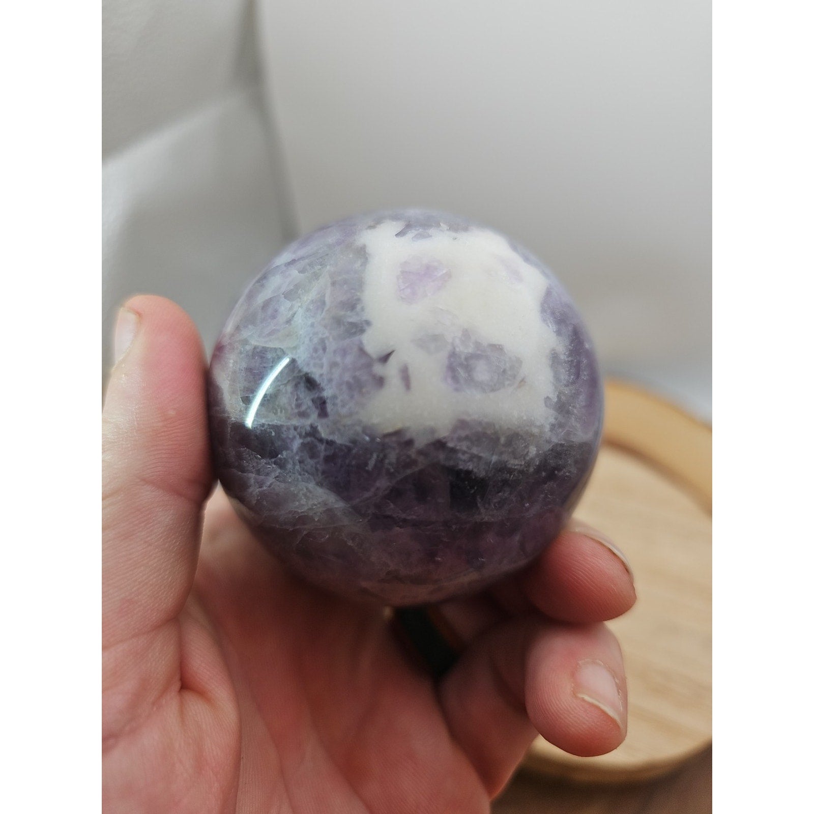 1.09lb Natural Rainbow Fluorite Quartz Crystal Sphere Ball Polished | Crystal Spheres & Eggs | Wiccan Center