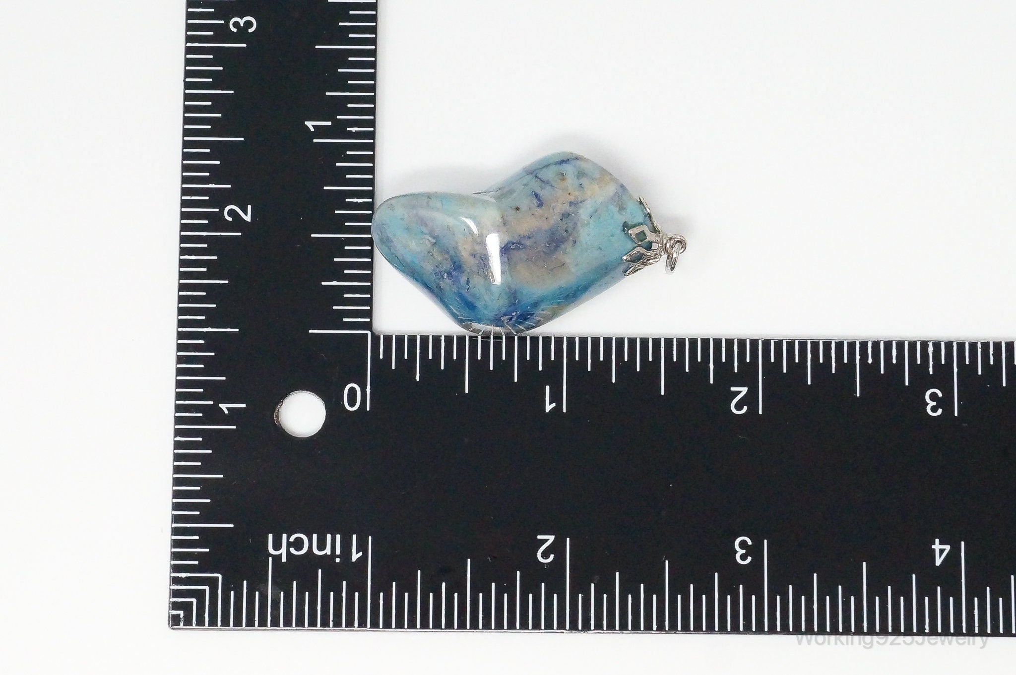 Vintage Large Blue Agate Necklace Pendant | Jewelry > Necklaces > Pendants | Wiccan Center