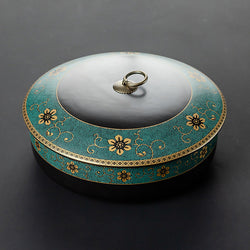 Porcelain Hand-painted Gilded Pu'er Tea Cake Caddy (Two-Piece) | Food Storage | Wiccan Center