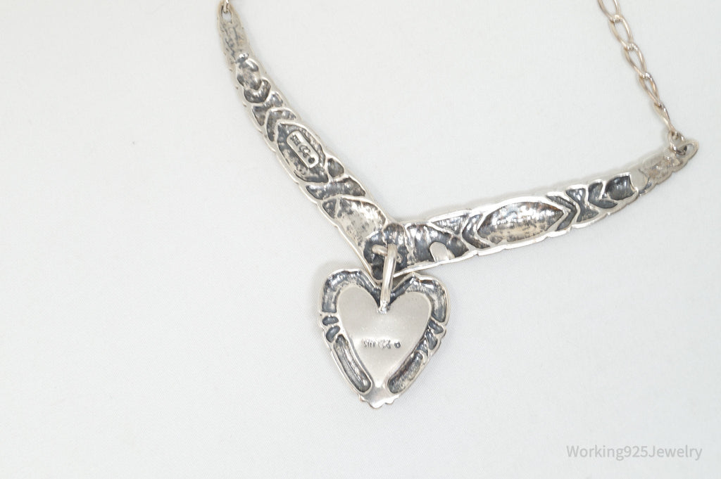 Vintage Designer Carolyn Pollack Turquoise Heart Sterling Silver Necklace | Jewelry > Necklaces | Wiccan Center