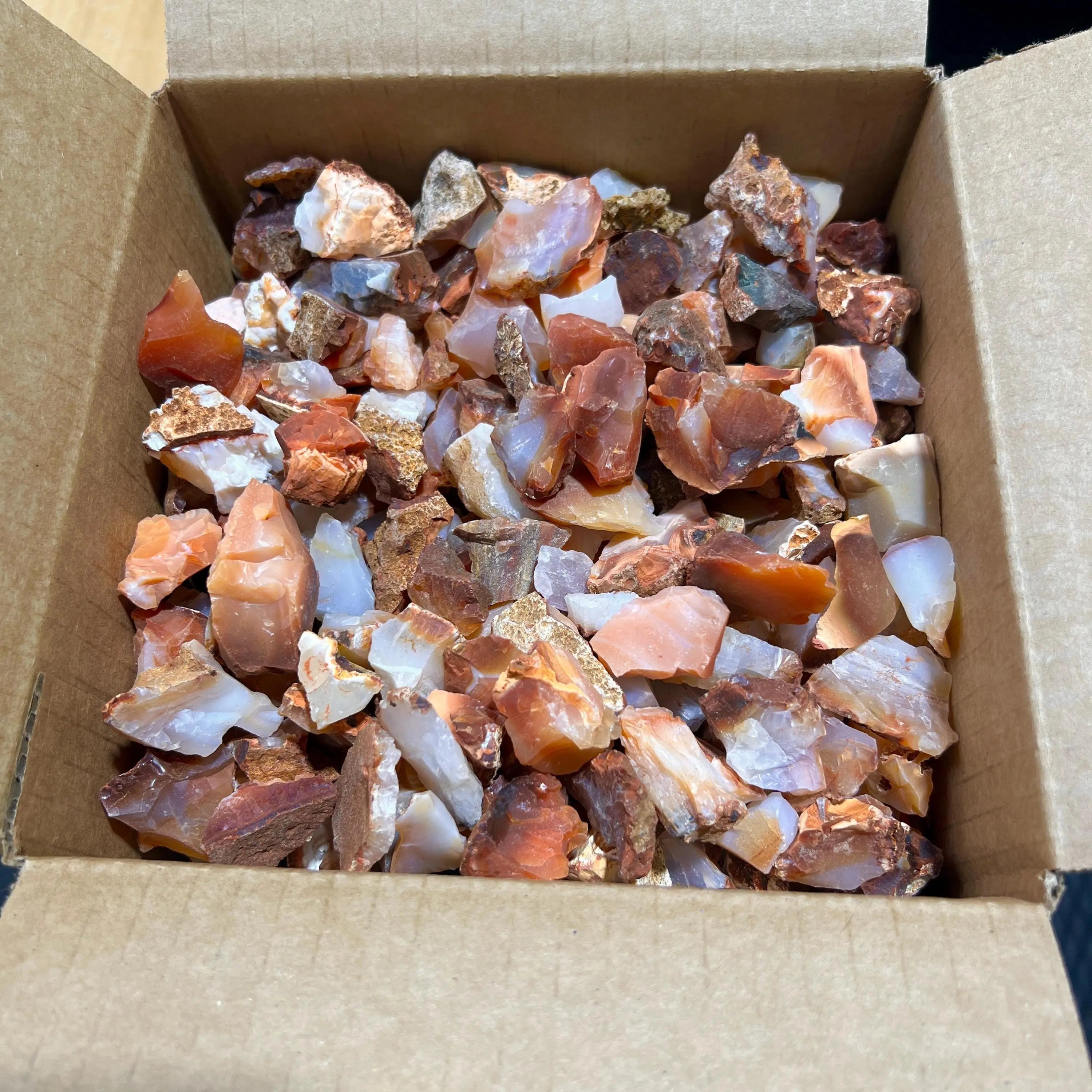 Red White Mixed Carnelian Agate Crystal Rough Raw Stones (By The Piece or Pound) | Home & Living > Home Decor > Home Accents > Rocks & Geodes | Wiccan Center