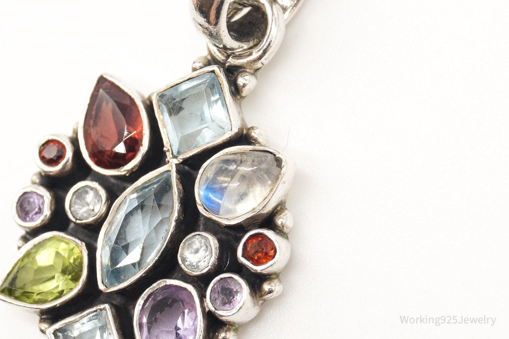 Vintage Multi Gemstone Sterling Silver Necklace | Jewelry > Necklaces > Pendants | Wiccan Center