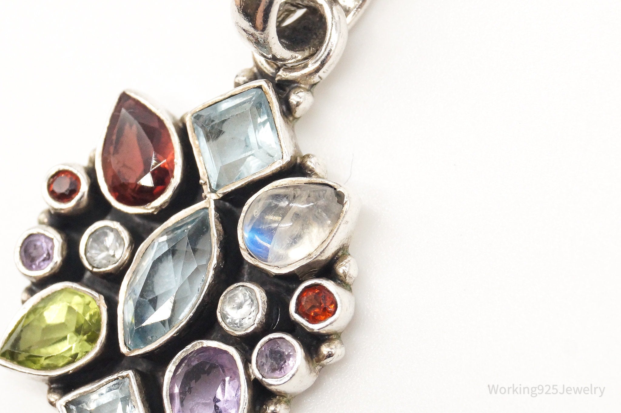 Vintage Multi Gemstone Sterling Silver Necklace | Jewelry > Necklaces > Pendants | Wiccan Center