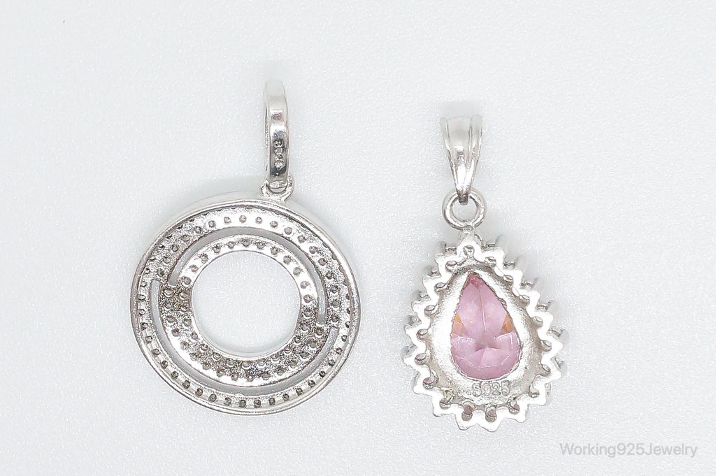 Vintage Pink Topaz Cubic Zirconia Sterling Silver Necklace Pendants | Jewelry > Necklaces > Pendants | Wiccan Center
