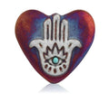 Mini Raku Heart - Hamsa | Hearts | Wiccan Center