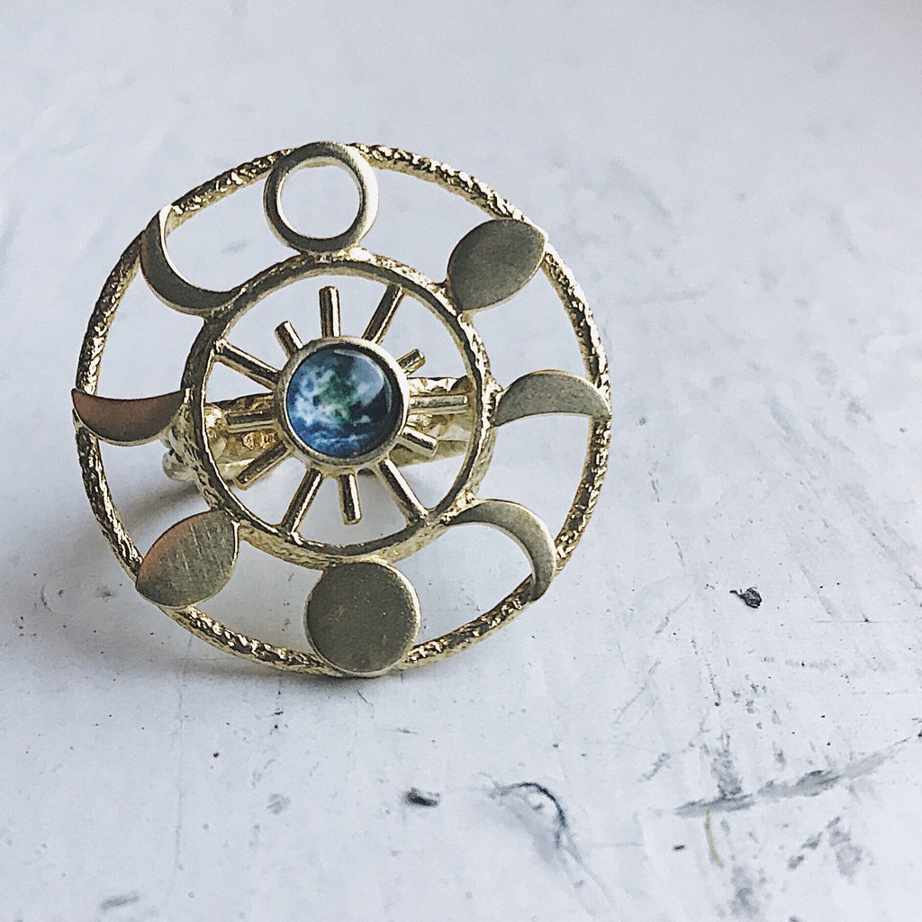 Large Moon Phase Statement Cocktail Ring | Ring | Wiccan Center