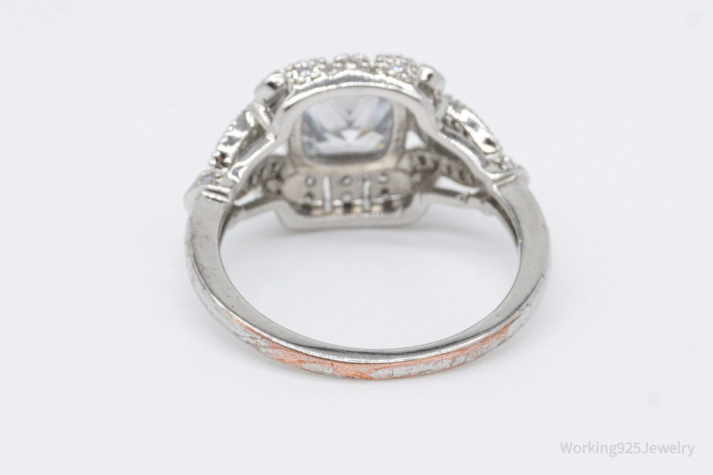 Vintage White Topaz Sterling Silver Plated Ring - Size 9 | Jewelry > Rings | Wiccan Center