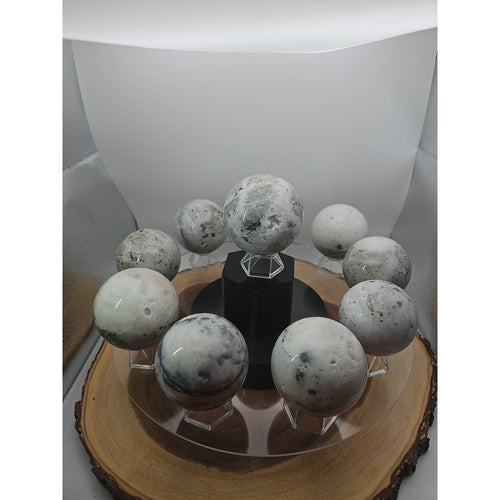 1 Each Natural Golden Pyrite & Jasper Crystal Sphere Ball Polished 55mm + | Crystal Spheres & Eggs | Wiccan Center