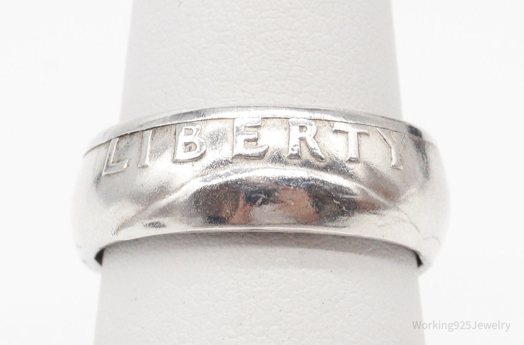 Vintage 1961 Liberty Quarter Dollar Silver Ring - Size 4.75 | Jewelry > Rings | Wiccan Center