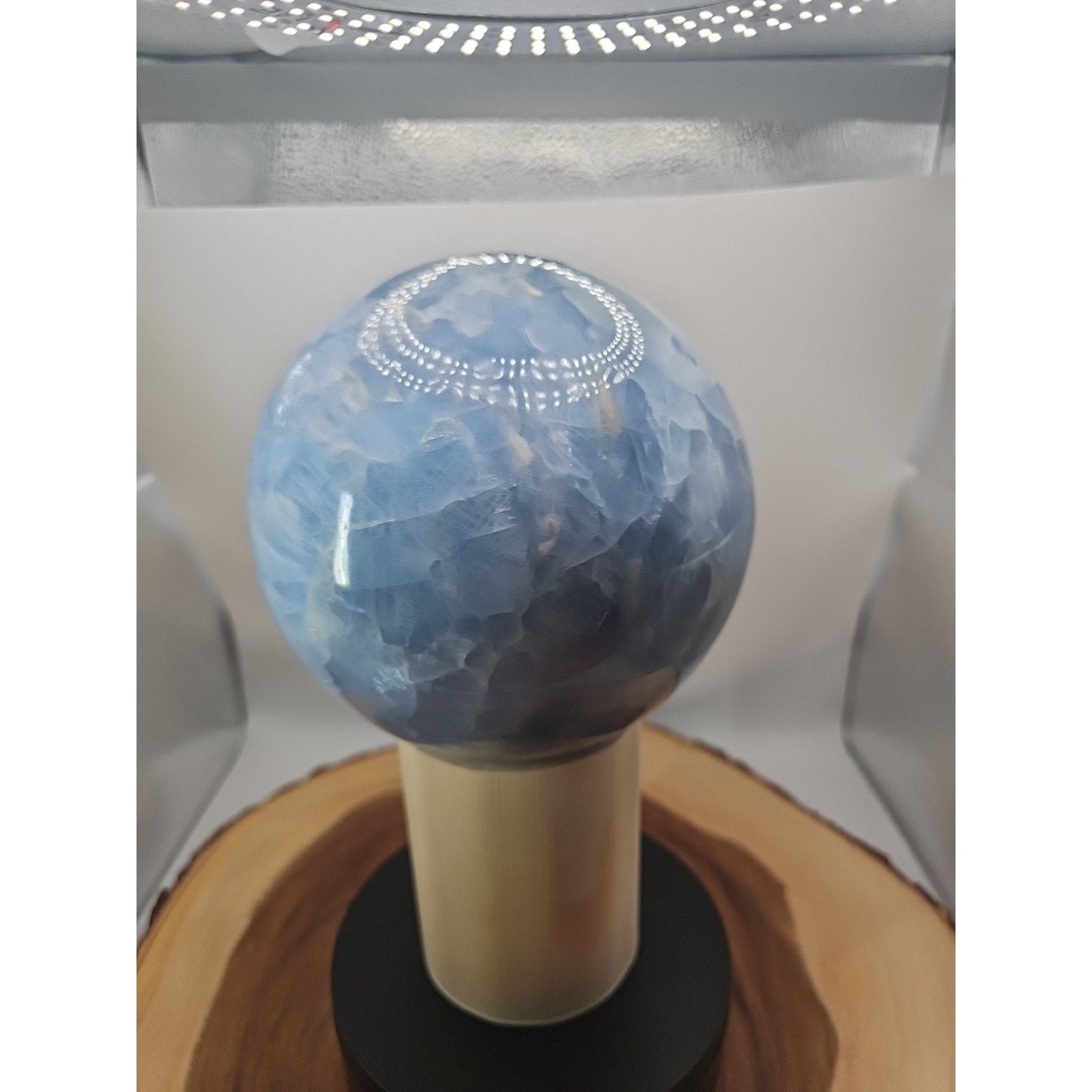 9.17LB Natural Blue crystalThe bal Quartz carved crystal decoration healing | Crystal Spheres & Eggs | Wiccan Center